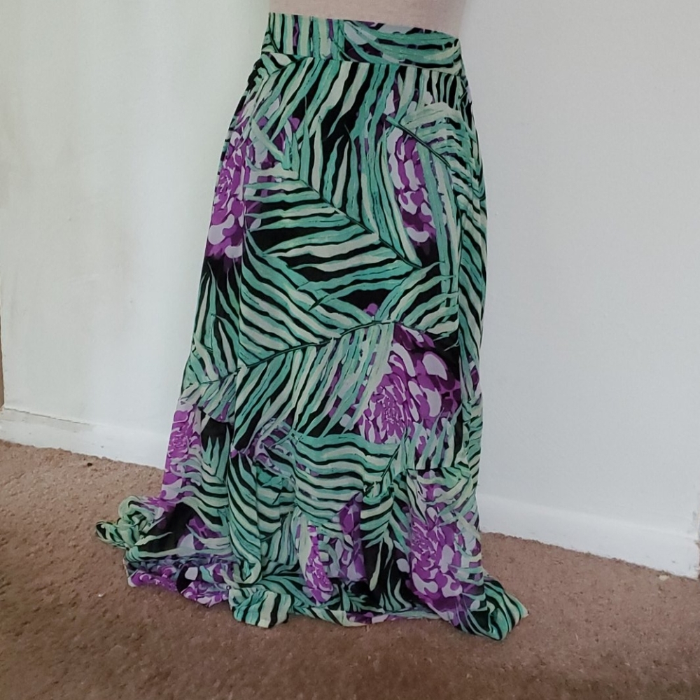 Eva Mendes Tropical Maxi Skirt